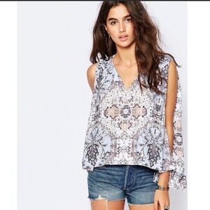 Free People Mosaic Print Swing Tank Top Blouse